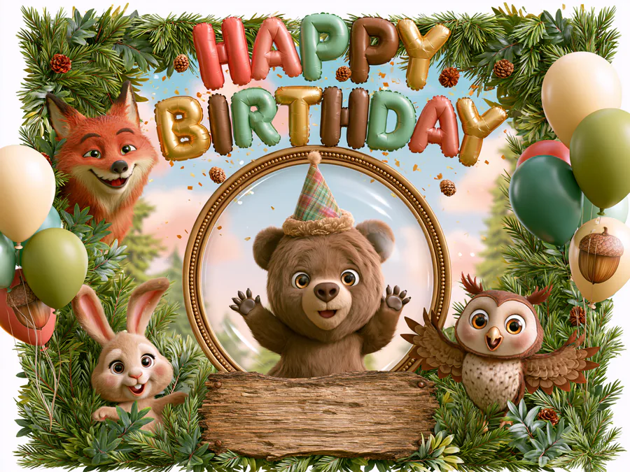 Woodland Birthday Bear