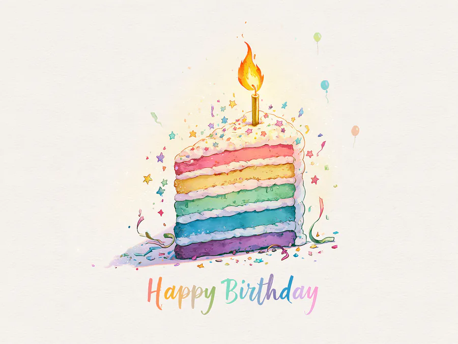 Rainbow Birthday Cake
