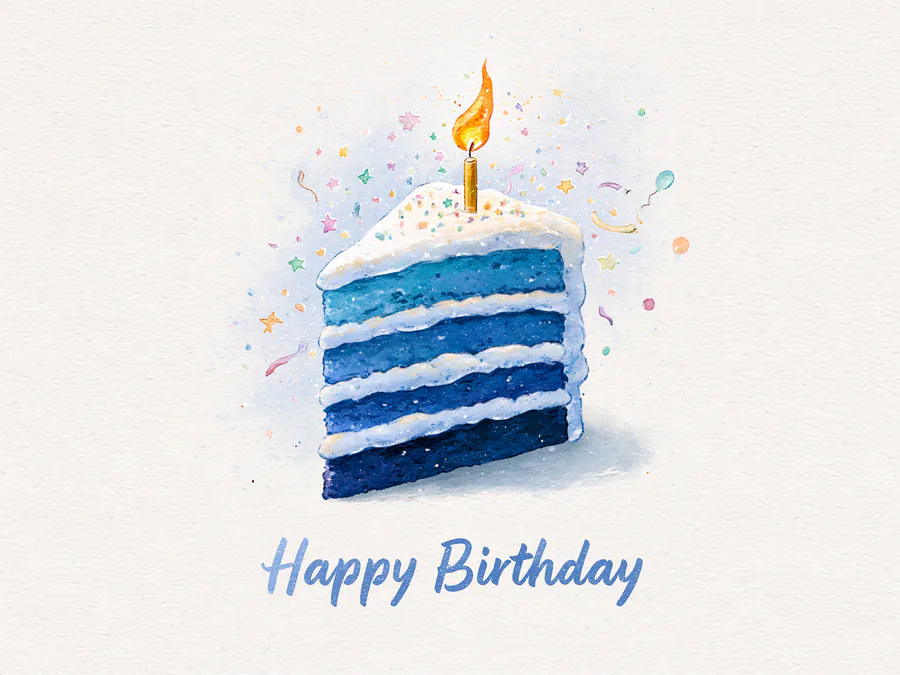 Blue Birthday Cake