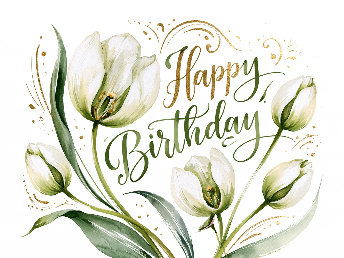 White Tulip Birthday
