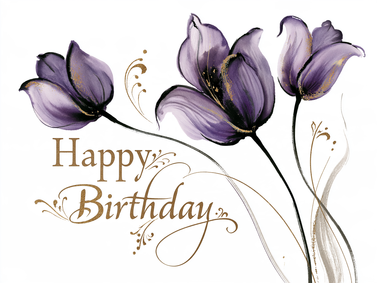 Violet Tulip Birthday