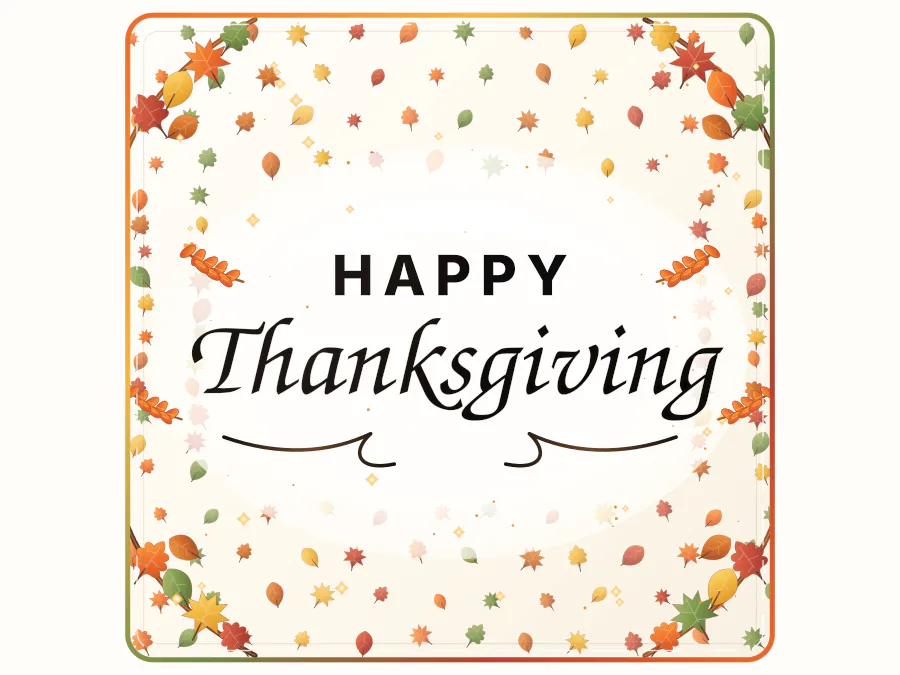 Falling Leaves Thanksgiving - Animated