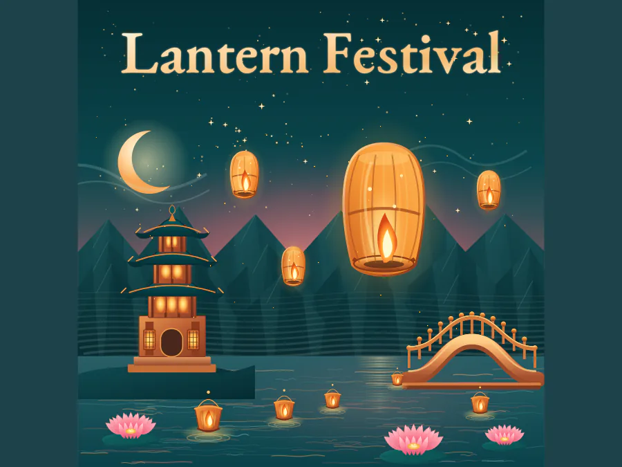 Mountain Lake Lanterns - Animated