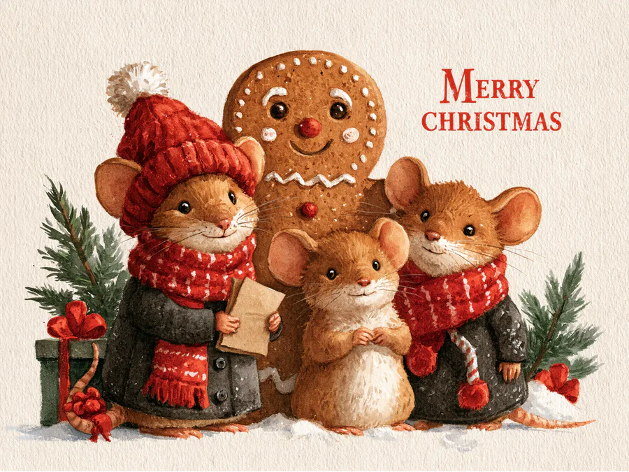Christmas Mice and Gingerbread