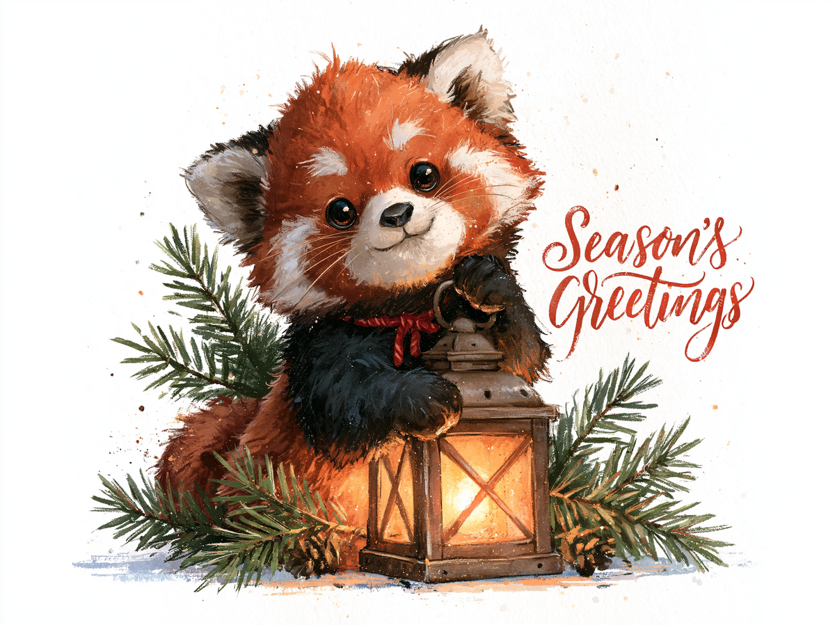 Season's Greetings Red Panda