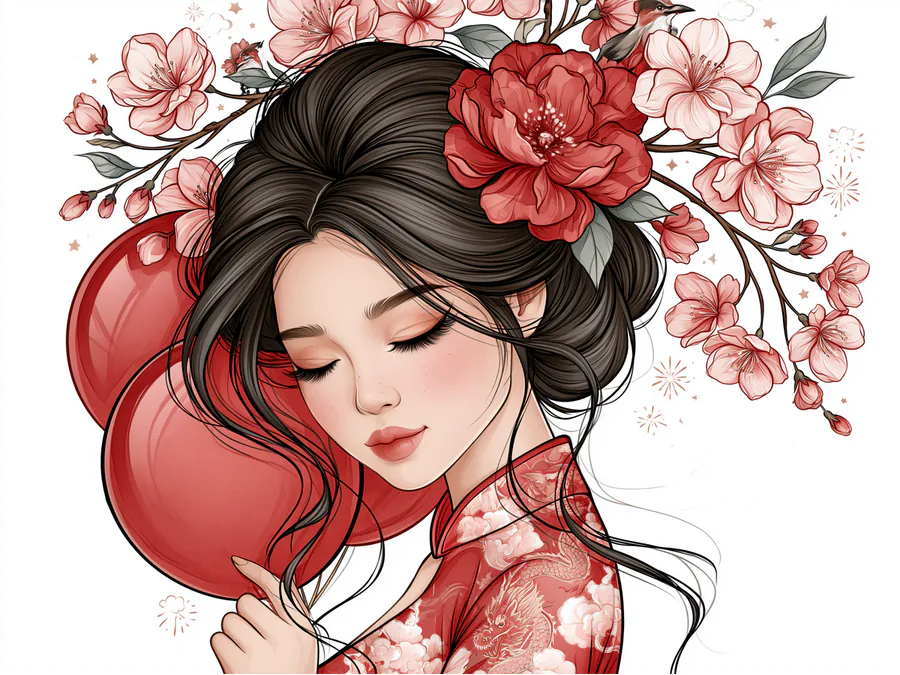 Peach Blossom Portrait