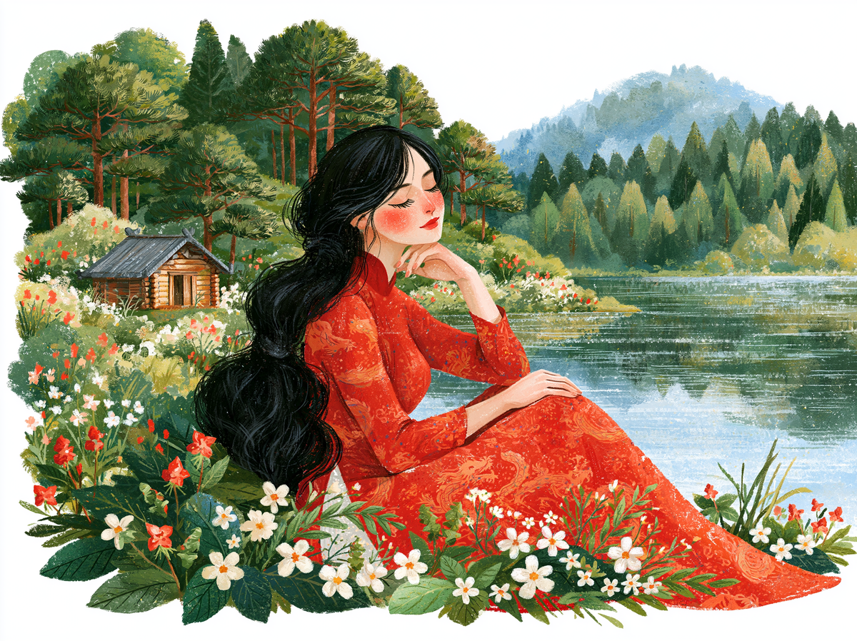 Lakeside in Red